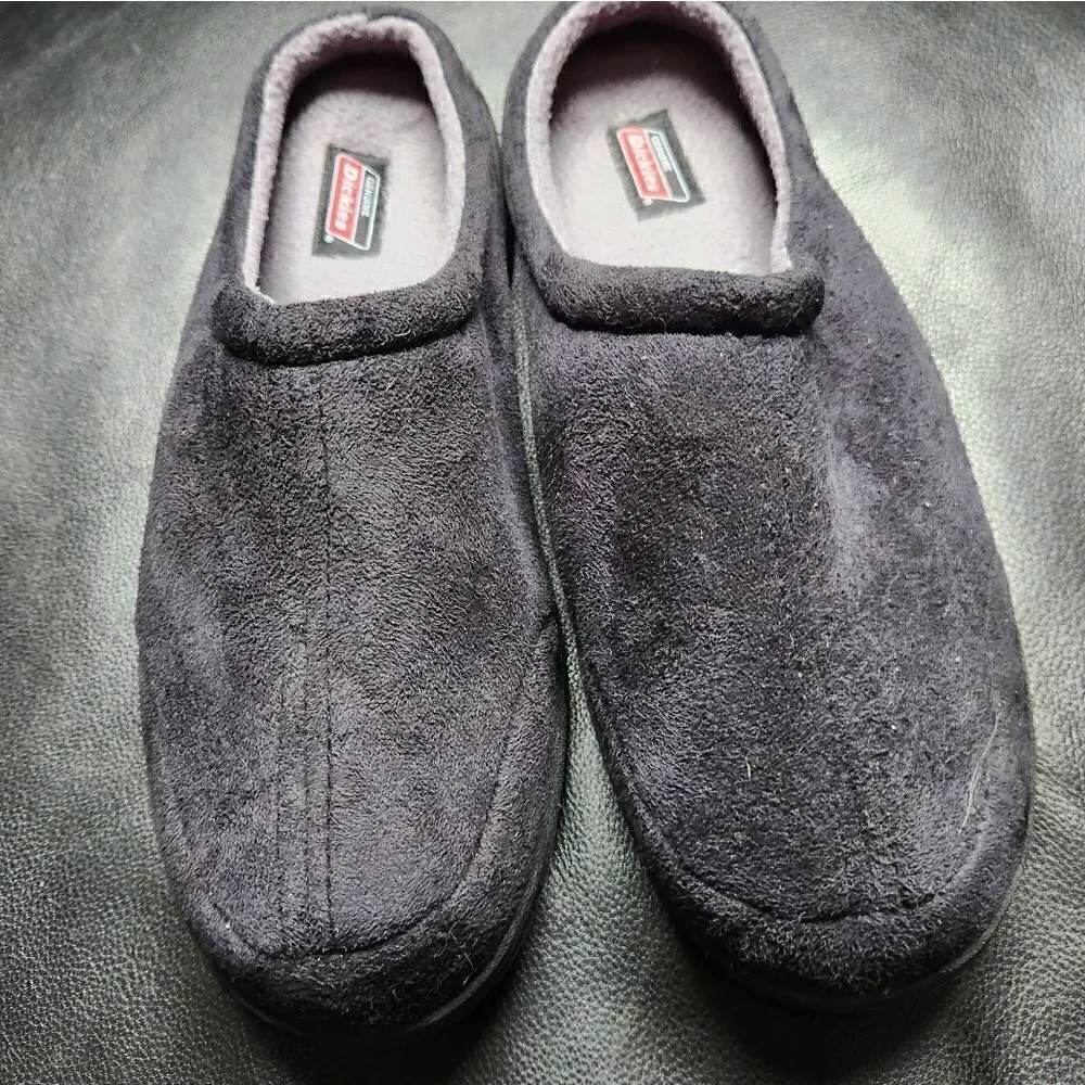 Dickies Men's Size M (9/10) Slippers Black Memory Foam Plush Slip On Clogs